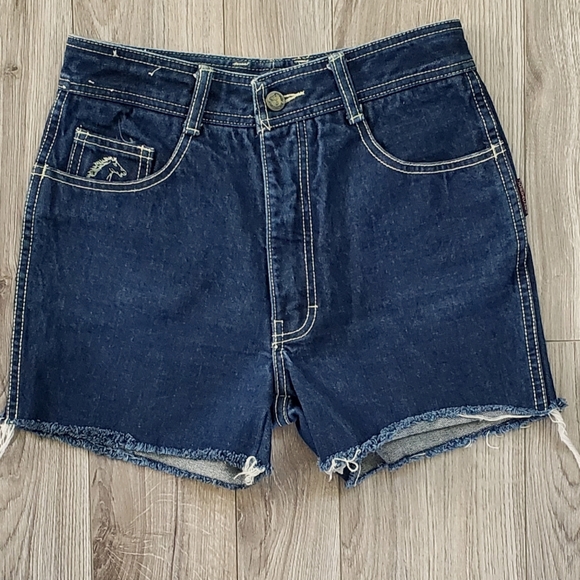 Vintage Jordache Cut Off Denim Shorts, High Waisted, Dark Wash, Sz 27, Hong Kong - Picture 13 of 14